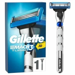 Meilleure vente 🔥 Gillette Rasoir Pour Hommes Mach3 Turbo 1 Lame - Rasoir Manuel 🌟