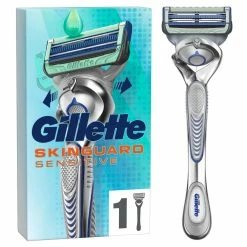 Grosses soldes ✔️ Gillette Rasoir Pour Hommes SkinGuard Sensitive Flex Aloe Vera 1 Lame - Rasoir Manuel 🛒