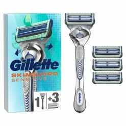 Meilleure vente 😉 Gillette Rasoir Pour Hommes SkinGuard Sensitive Flex Avec 4 Lames De Rasoir - Rasoir Manuel 👏