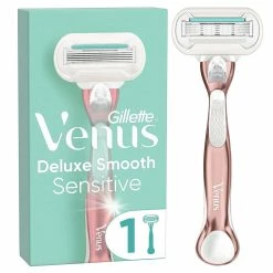 Top 10 🔥 Gillette Venus Rasoir Pour Femmes Deluxe Smooth Sensitive RoseGold 1 Lame - Rasoir Manuel 🔥