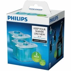 Nouveau ✔️ Philips Cartouche De Nettoyage JC302/50 Lot De 2 - Accessoires Rasage ❤️
